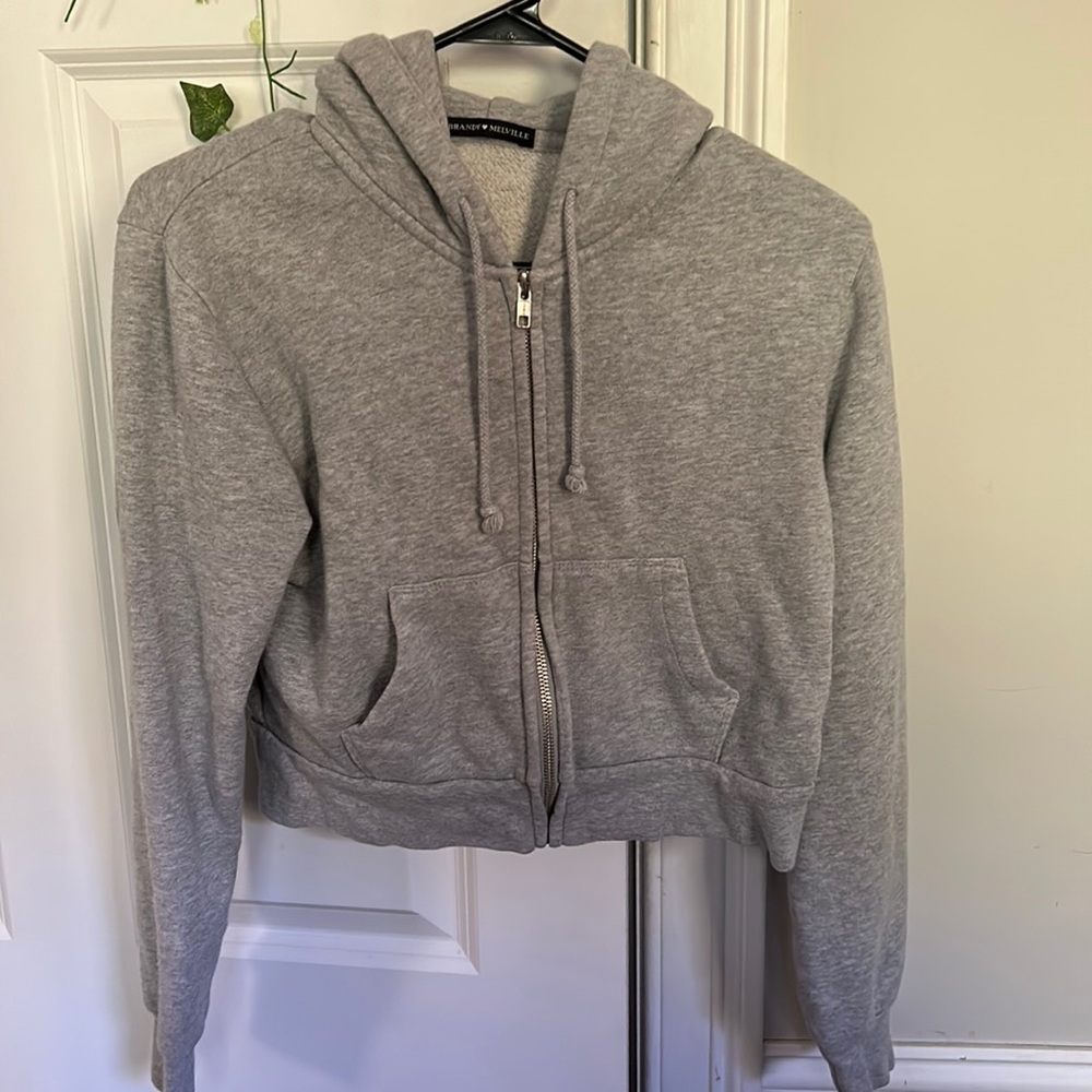 brandy melville grey crystal hoodie